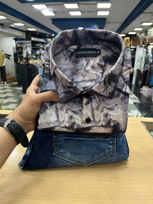 Printed shirt With Jeans (Combo)
